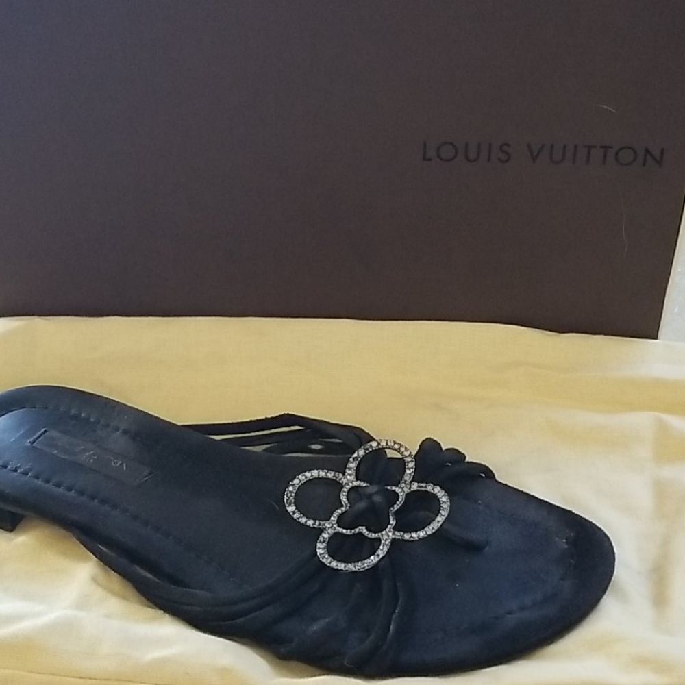 Authentic Louis Vuitton Rhinestone Clover Sandals